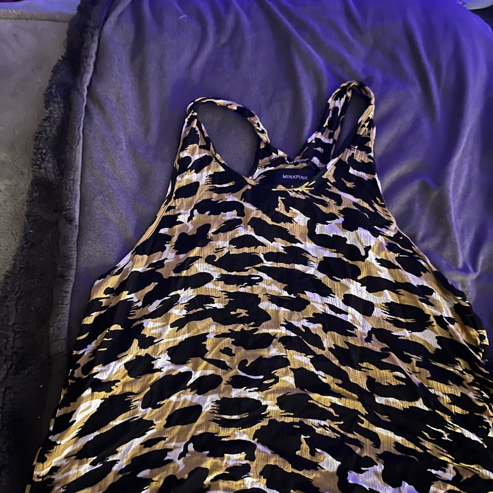 CHEETAH print!! small tank top very flowy y2k